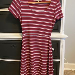 Comfy Striped Purple T-Shirt Dress